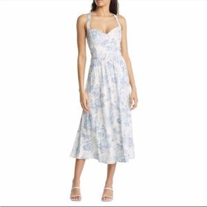 Reformation Brixton dress in blue floral